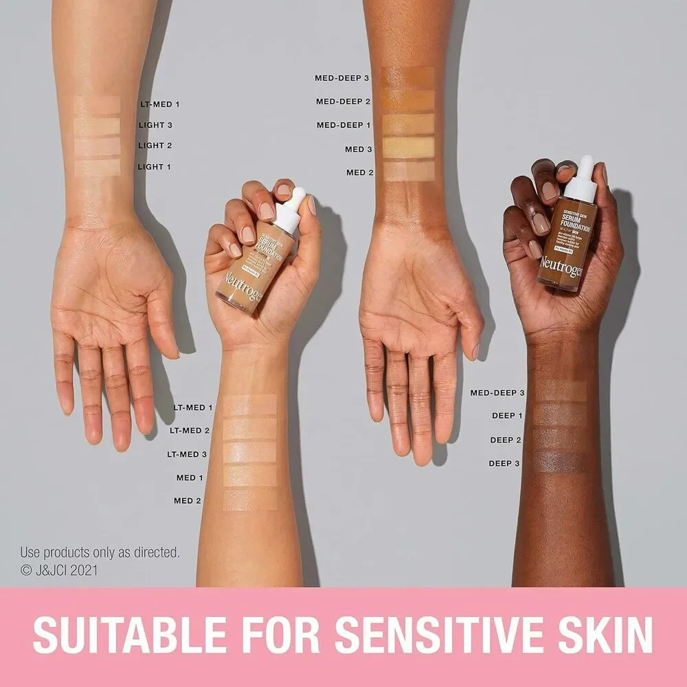 Neutrogena Healthy Sensitive Skin Serum Foundation Color Correcting Light 01 1oz